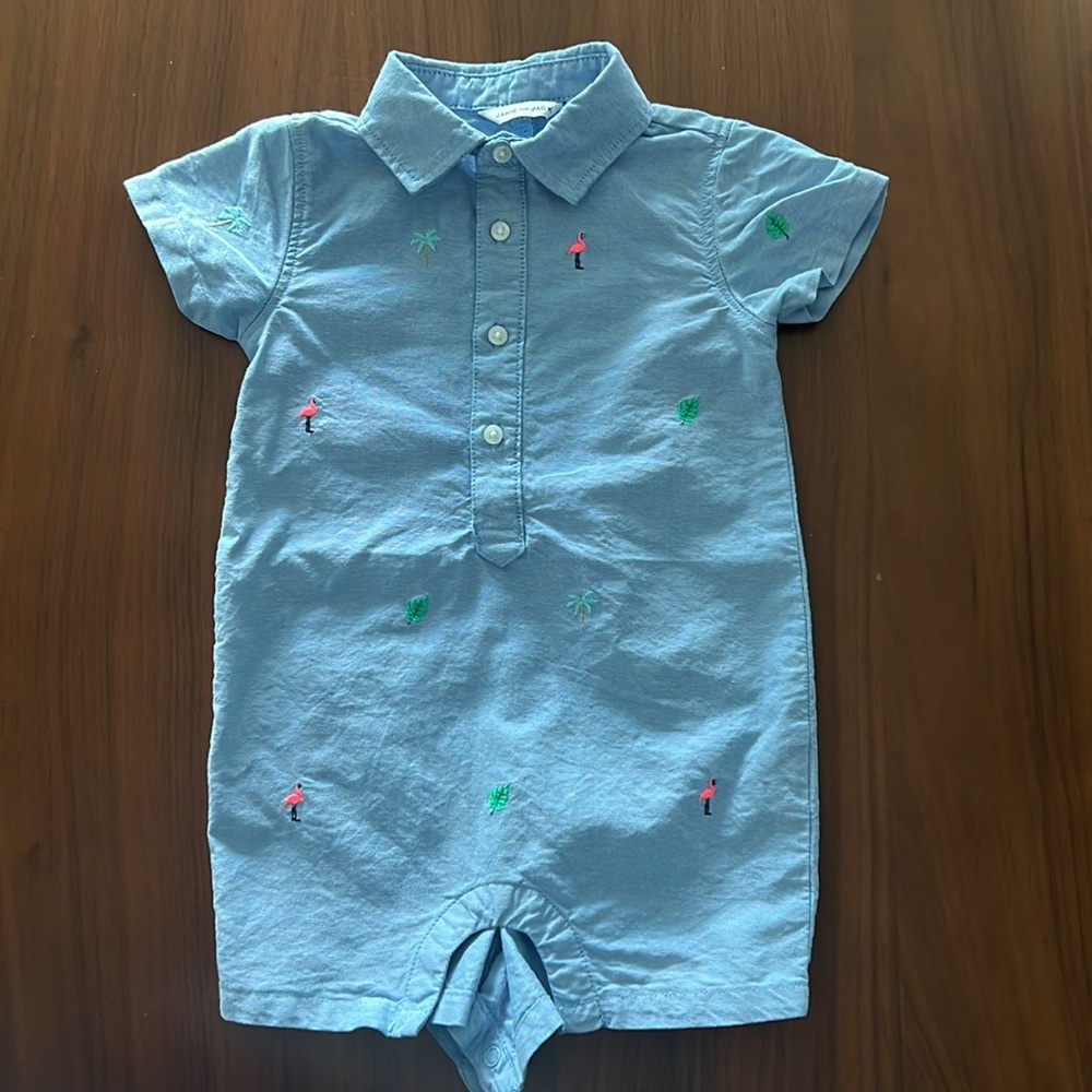 Janie & Jack Baby Boy Tropical Romper 6-12 Mo